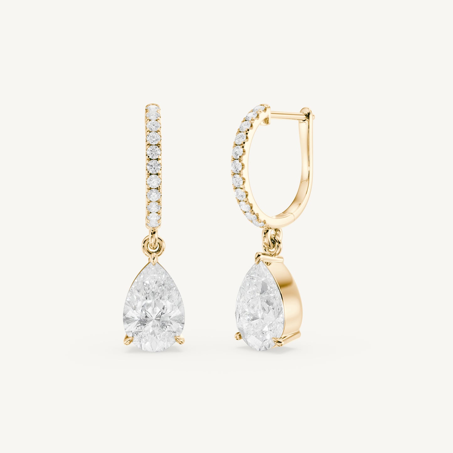 Pear Diamond Hoops