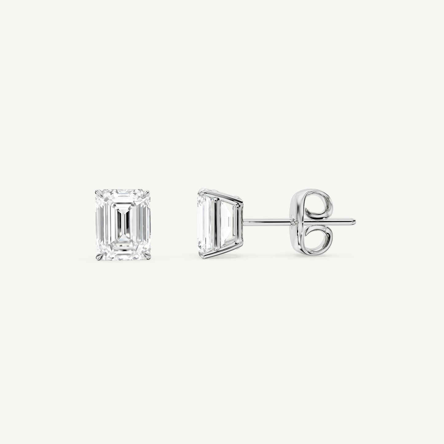Emerald-Cut Diamond Studs