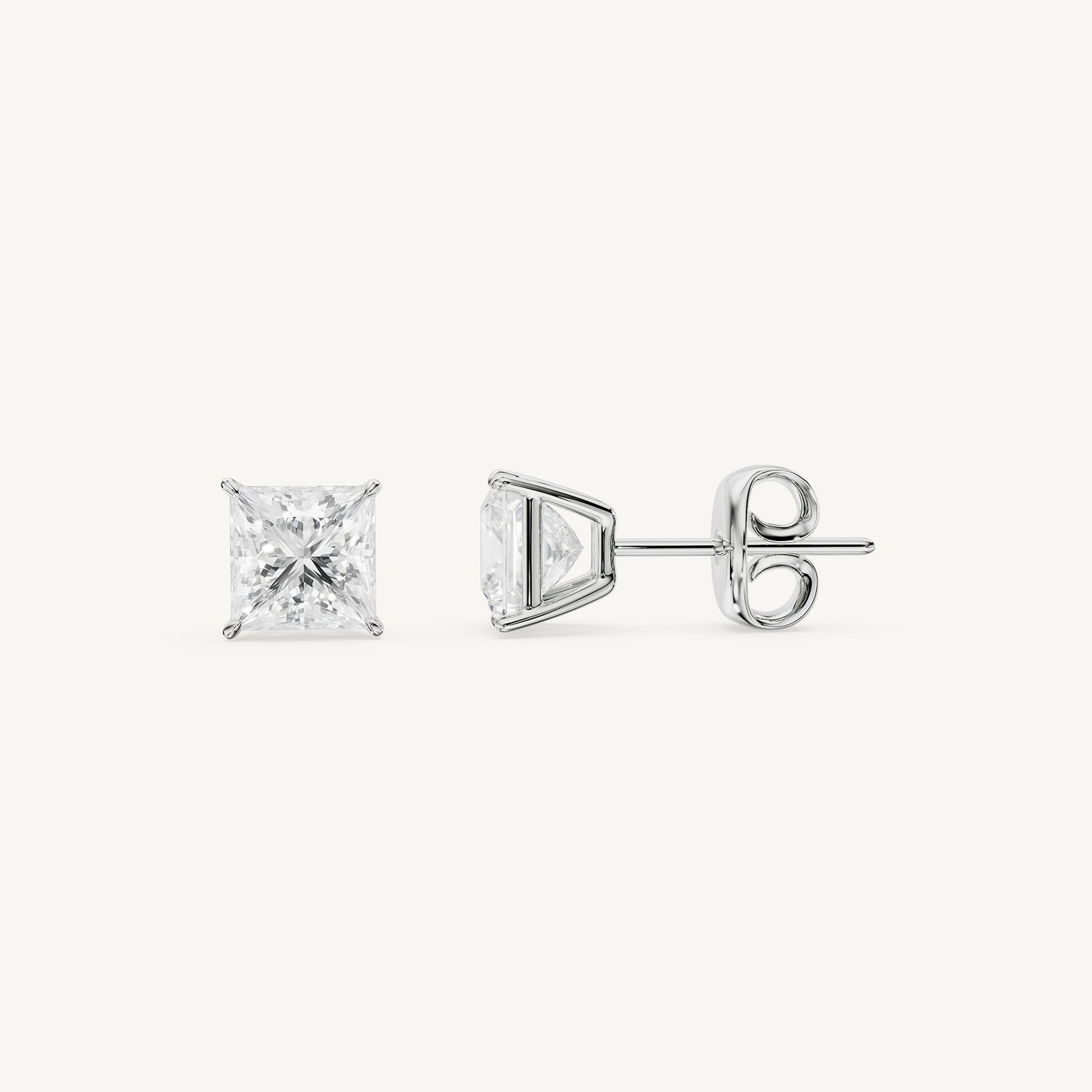 Princess-Cut Diamond Studs