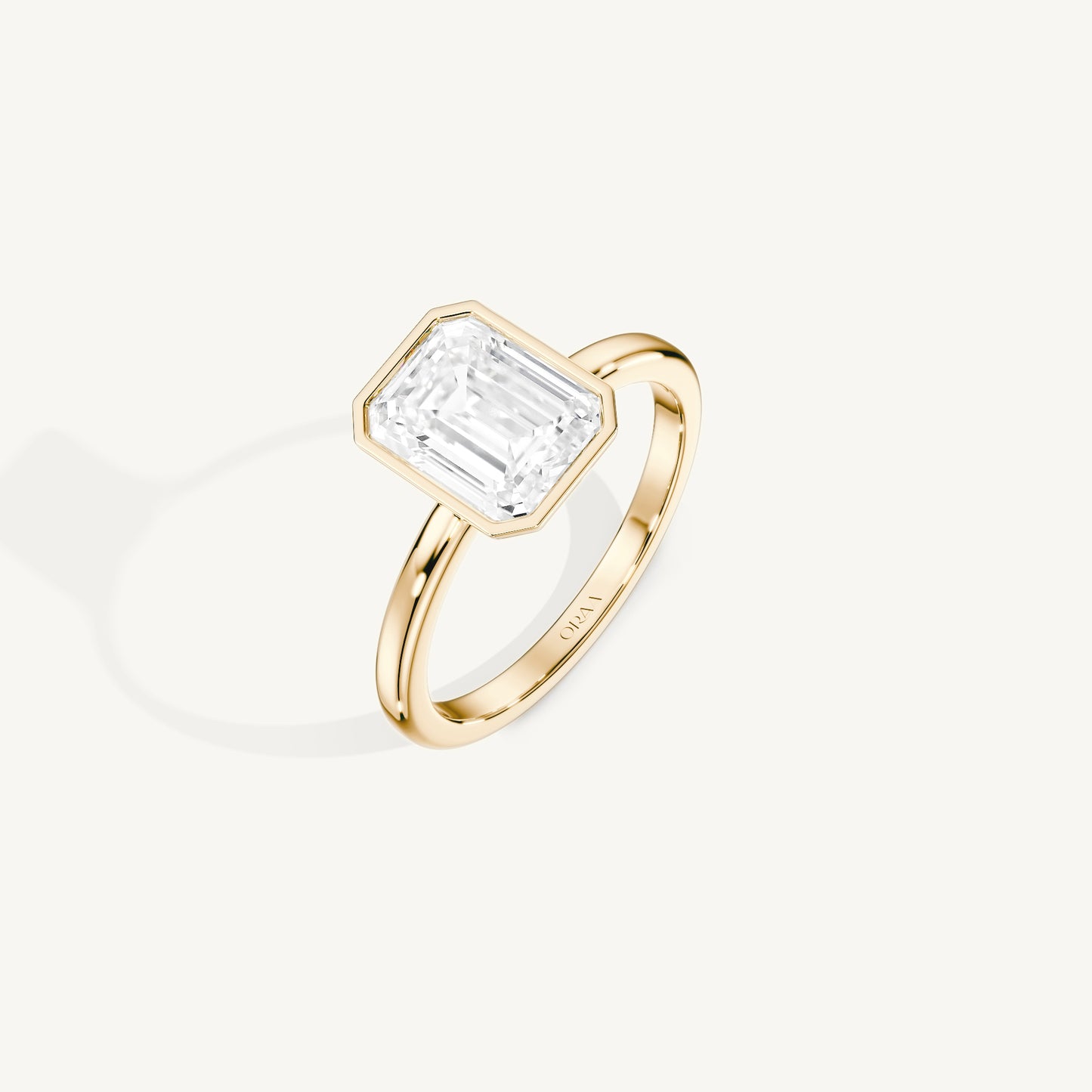 Emerald-Cut Full Bezel Ring