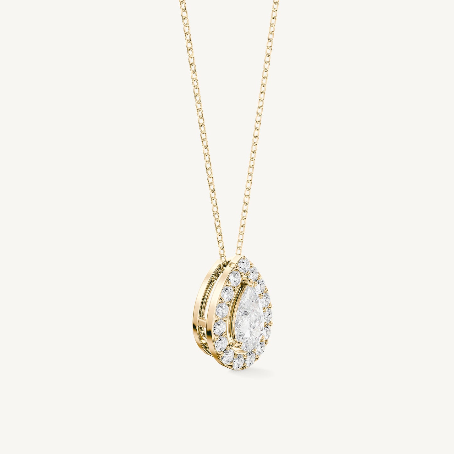 Pear Halo Pendant
