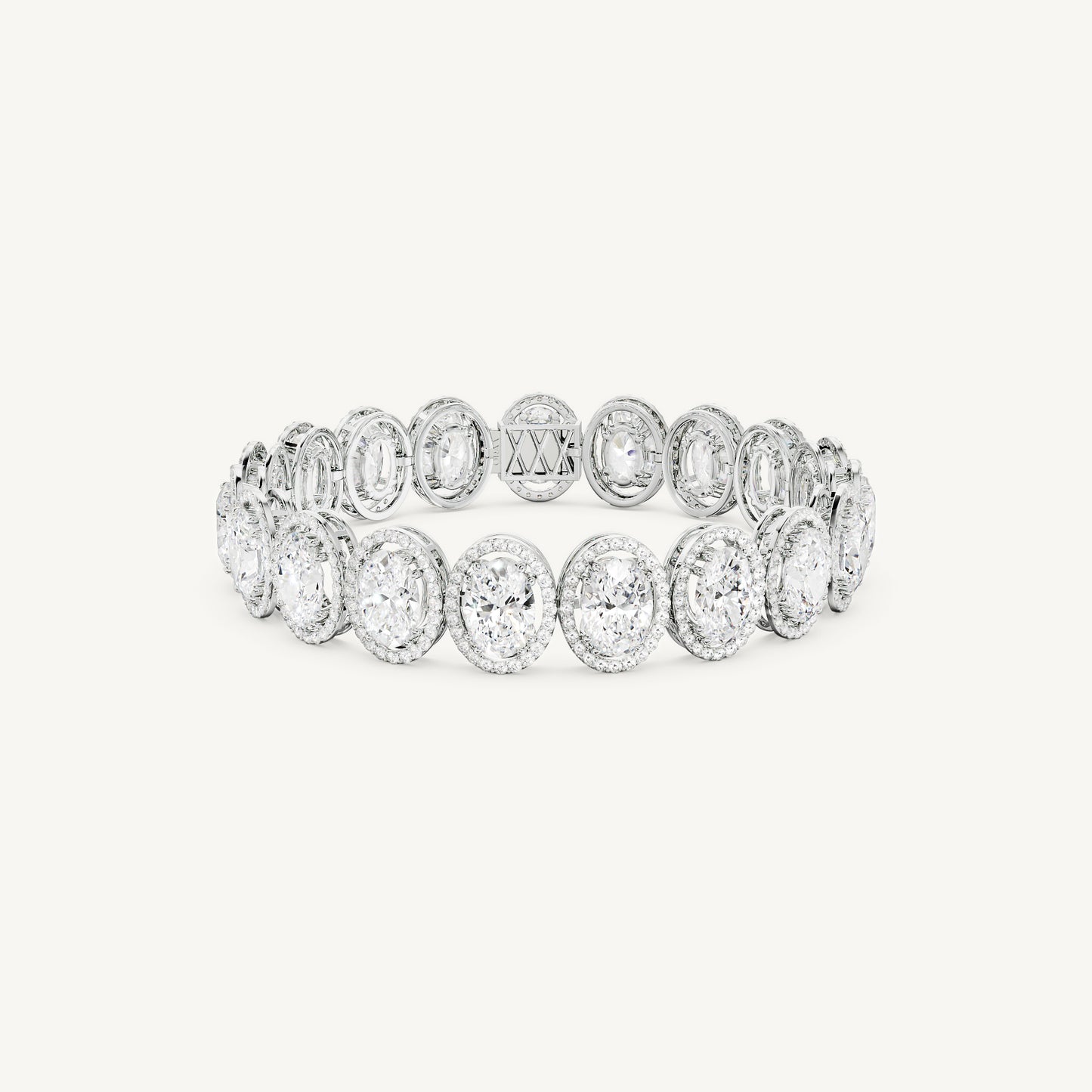 Oval Halo Tennis Bracelet