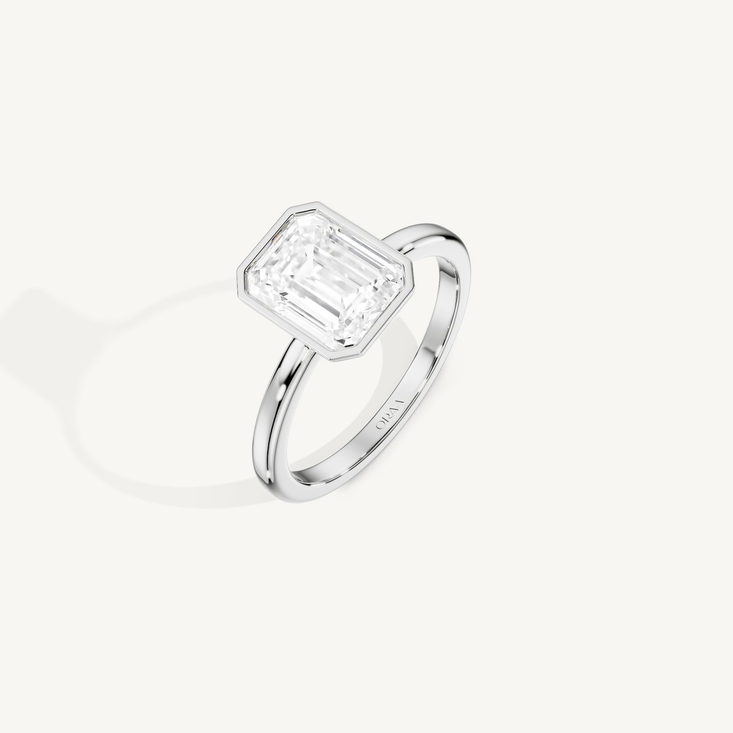 Emerald-Cut Full Bezel Ring
