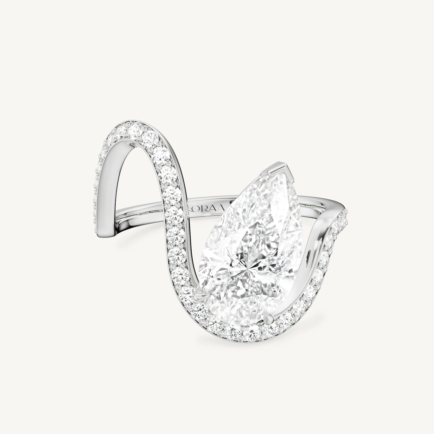 Pear Trace Pavè Ring