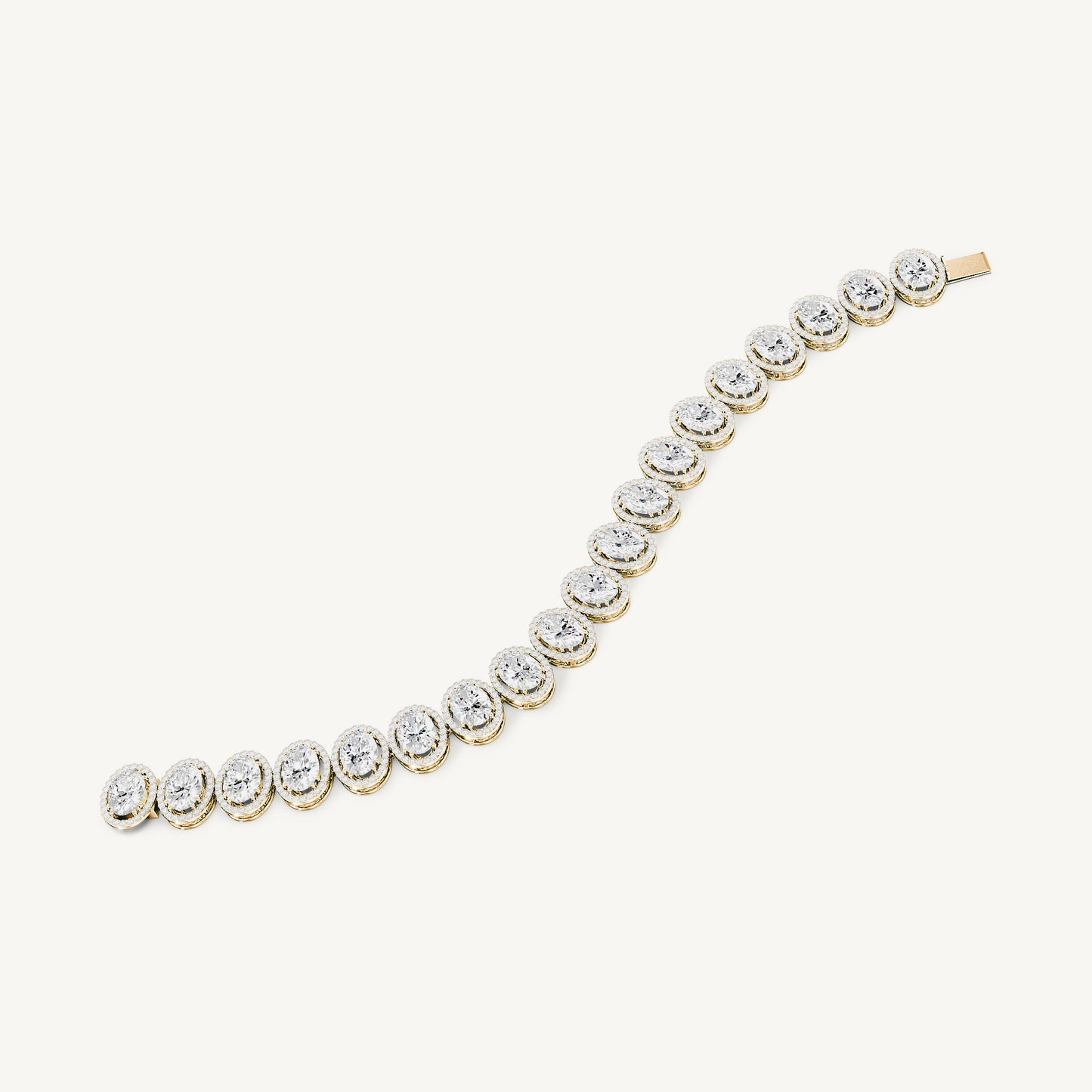 Oval Halo Tennis Bracelet