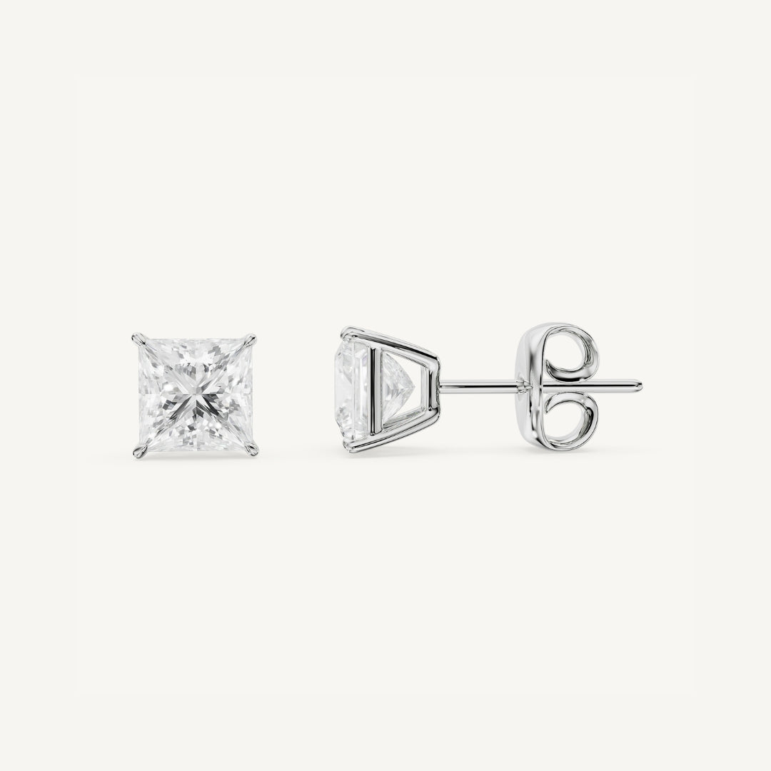 Princess-Cut Diamond Studs
