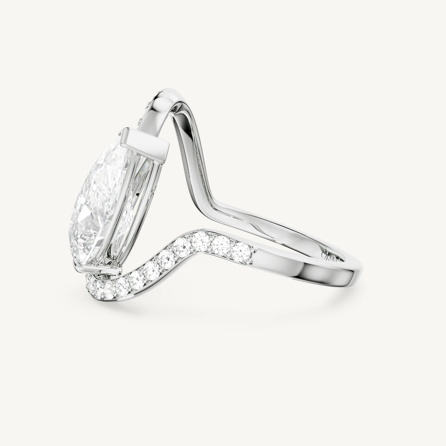 Pear Trace Pavè Ring