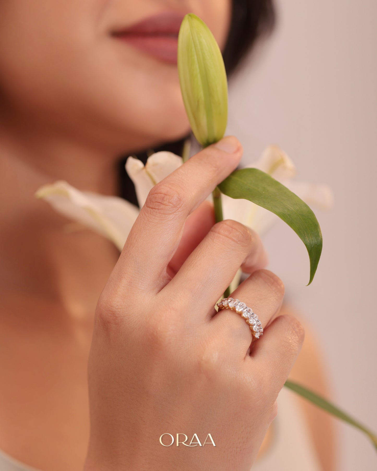Oval Half Eternity Band