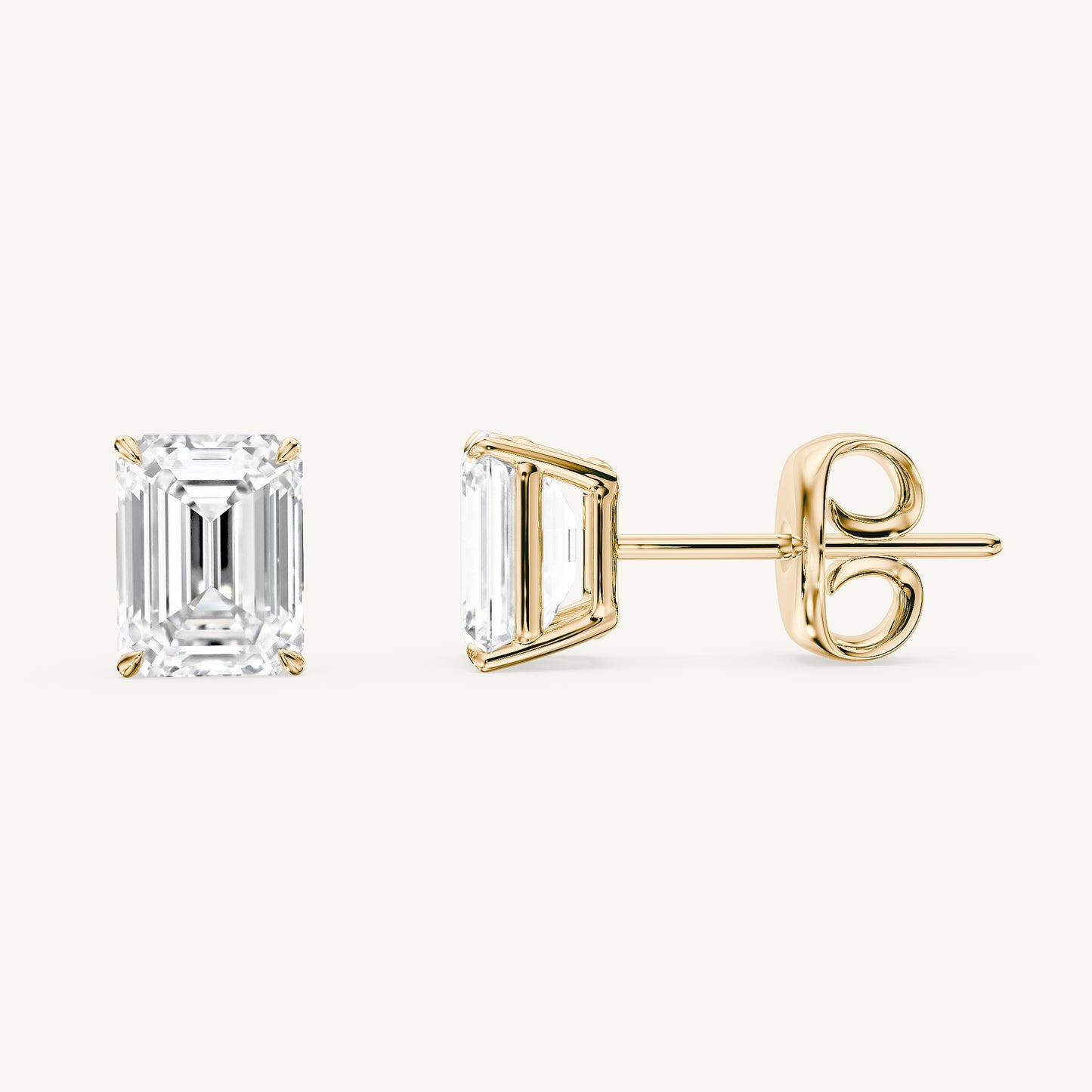 Emerald-Cut Diamond Studs
