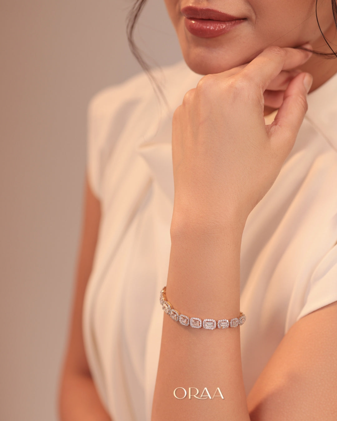 Emerald-Cut Halo Tennis Bracelet
