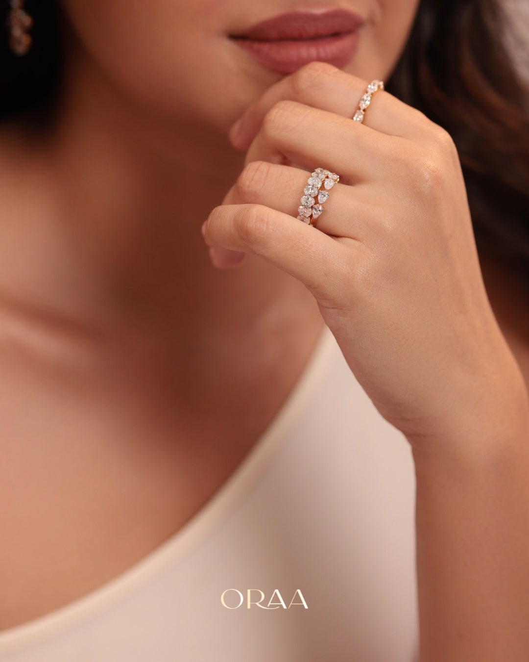 Pear Half Eternity Band