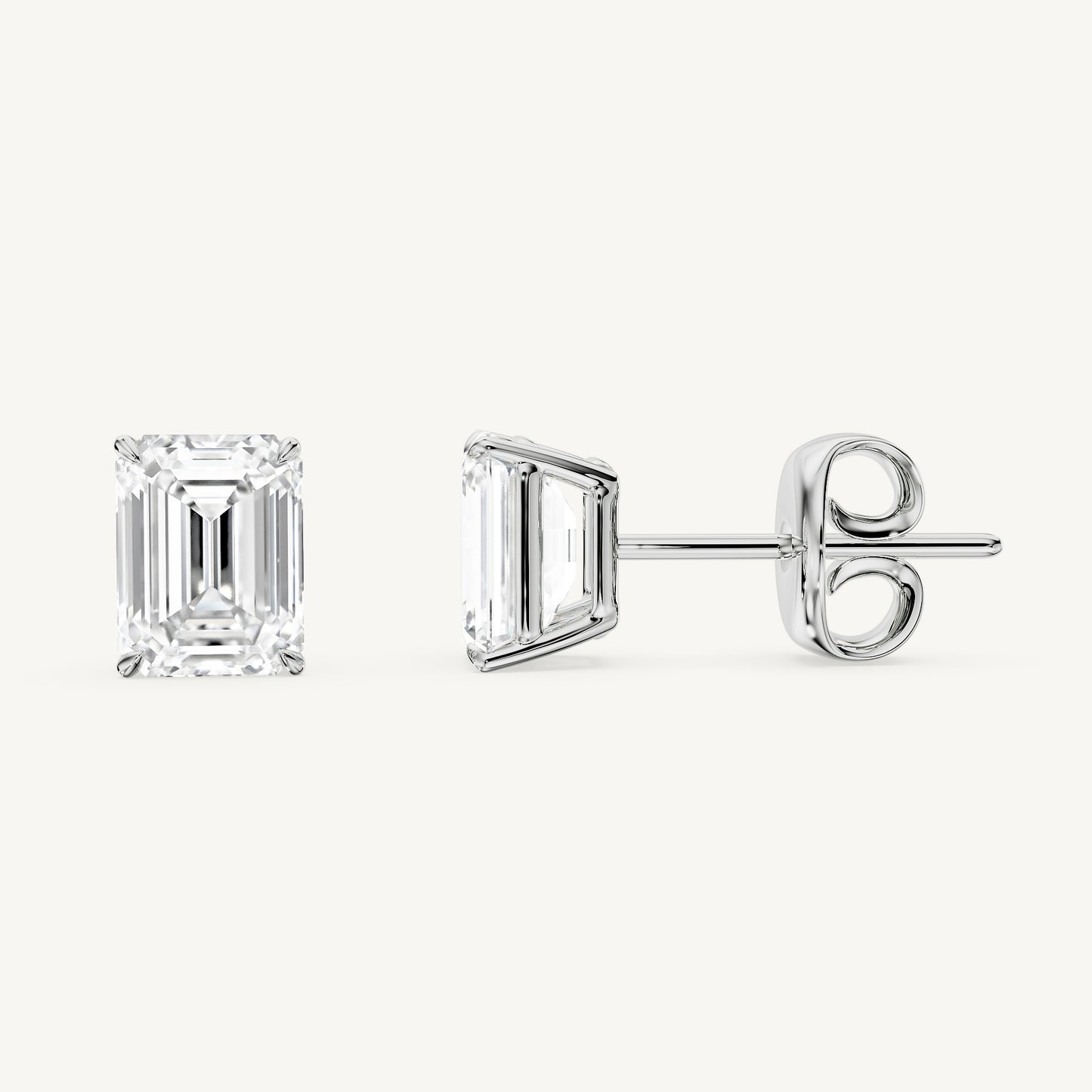 Emerald-Cut Diamond Studs