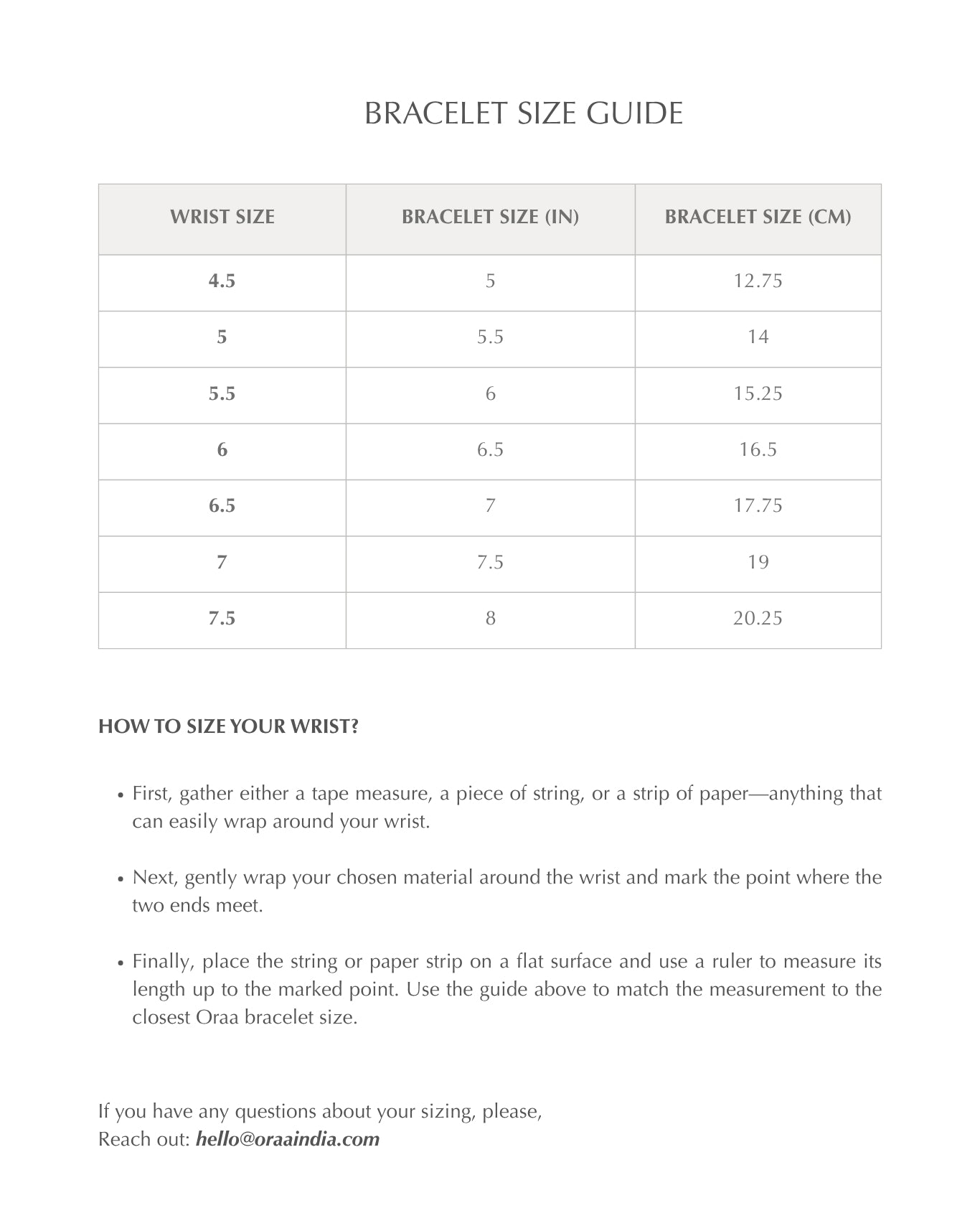 Size Guide