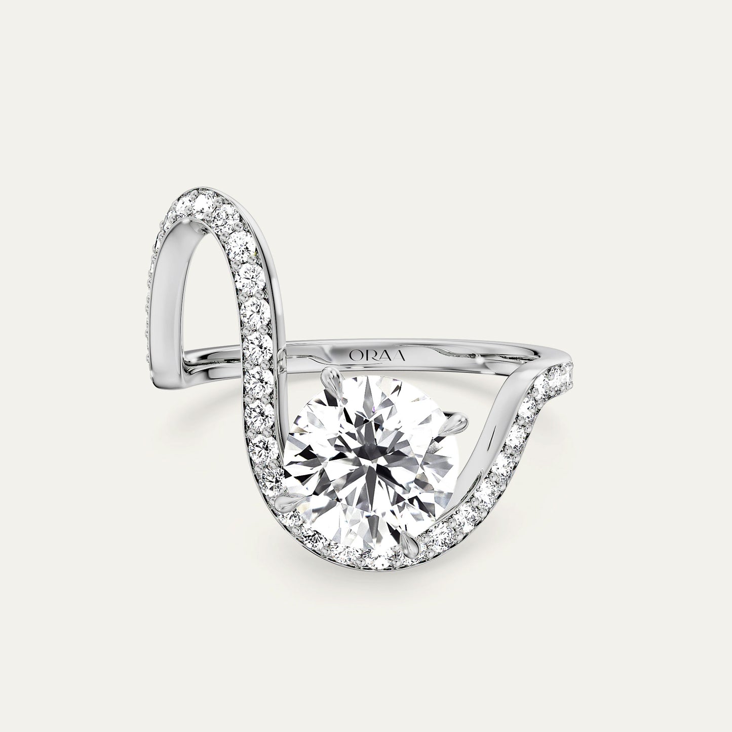 Round Trace Pavè Ring