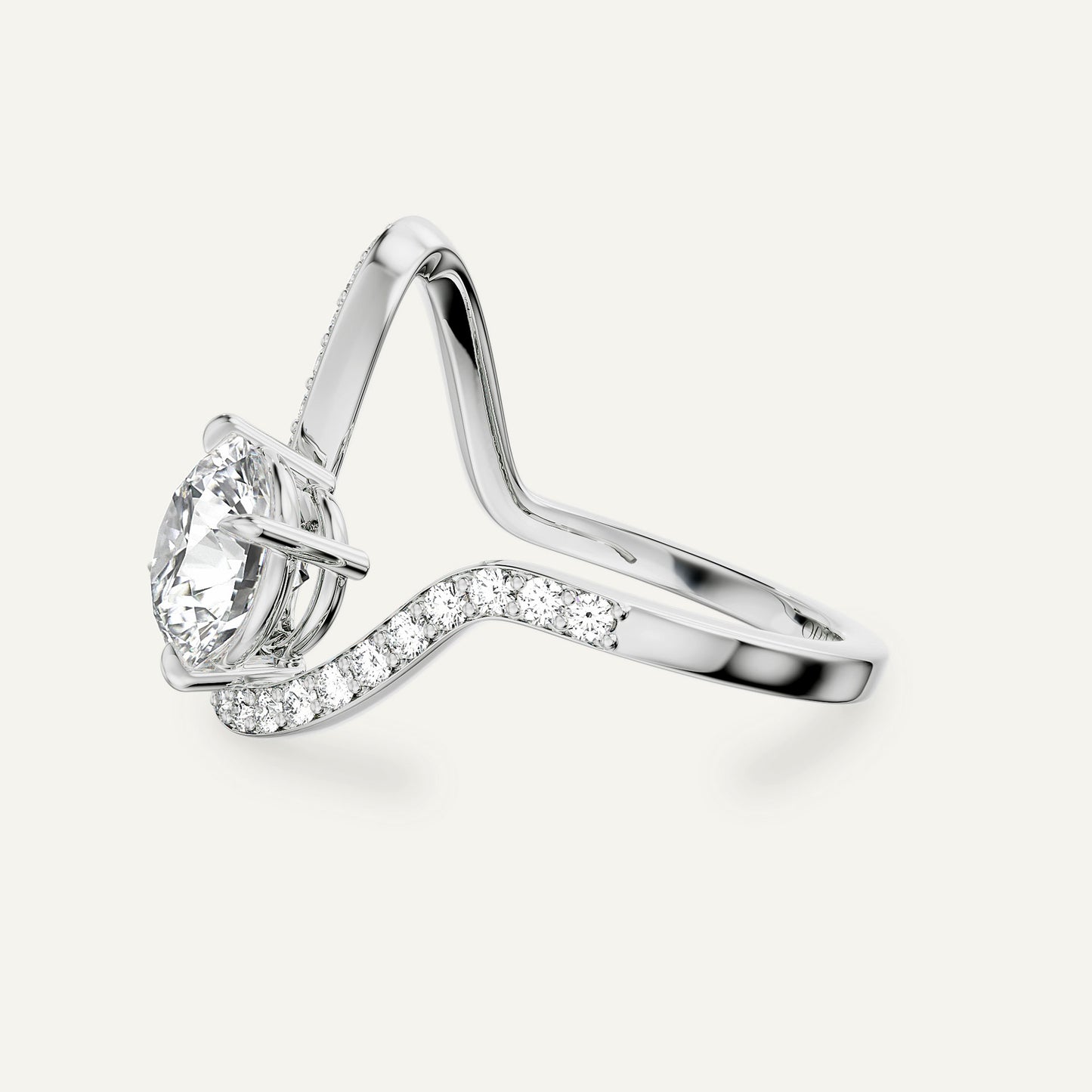 Round Trace Pavè Ring