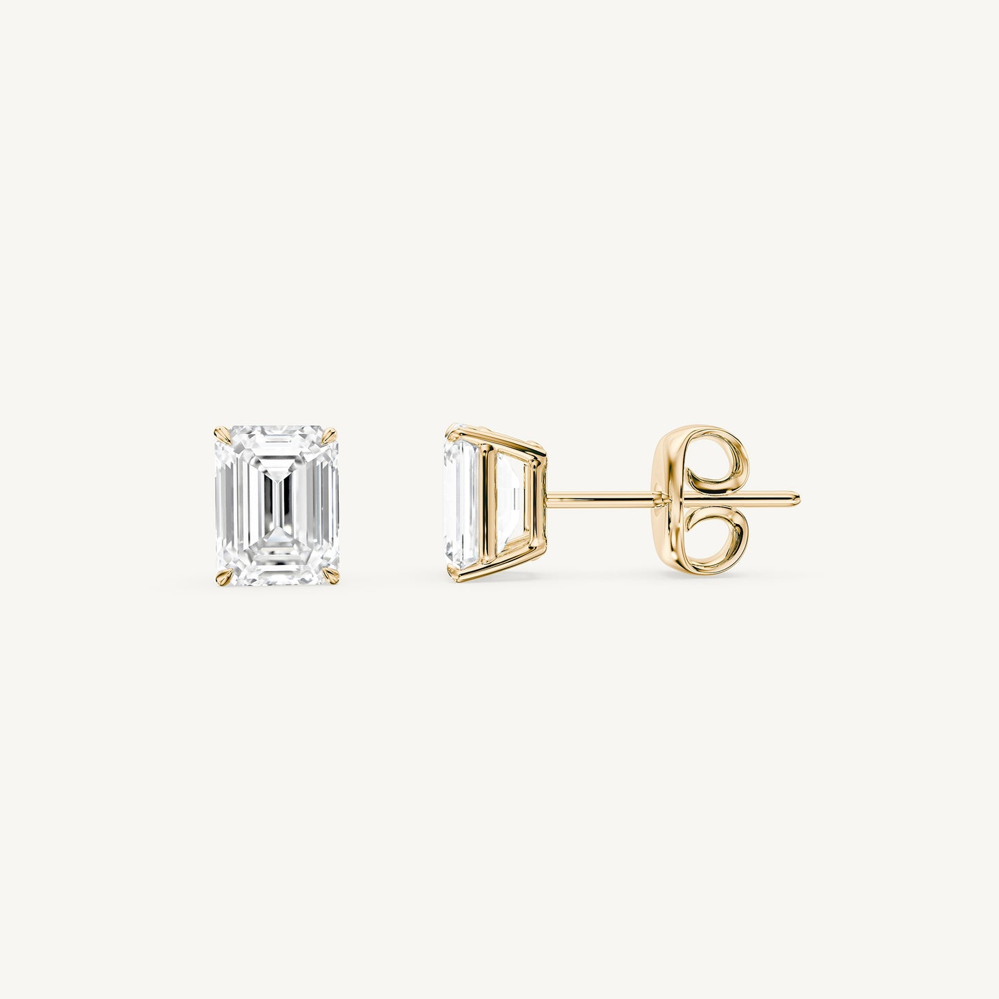 Emerald-Cut Diamond Studs