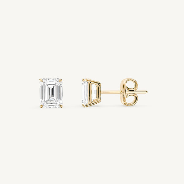 Emerald-Cut Diamond Studs
