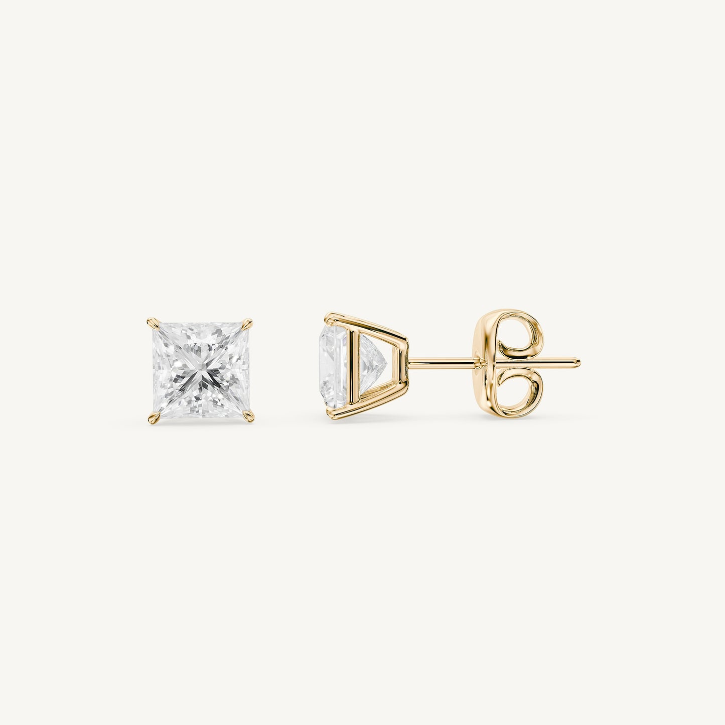Princess-Cut Diamond Studs