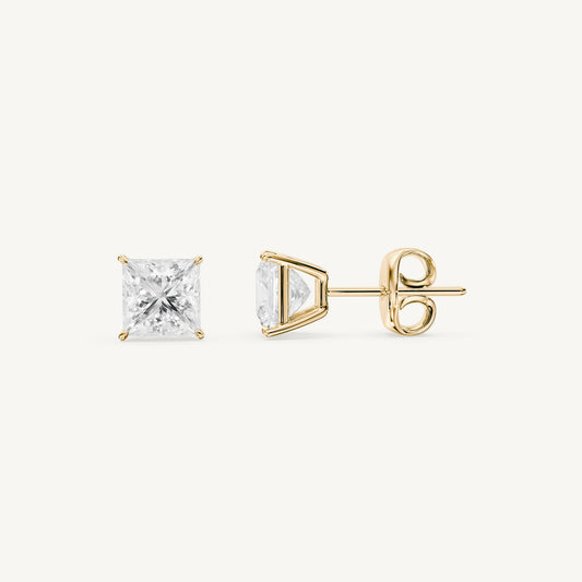 Princess-Cut Diamond Studs