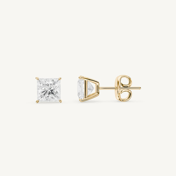 Princess-Cut Diamond Studs
