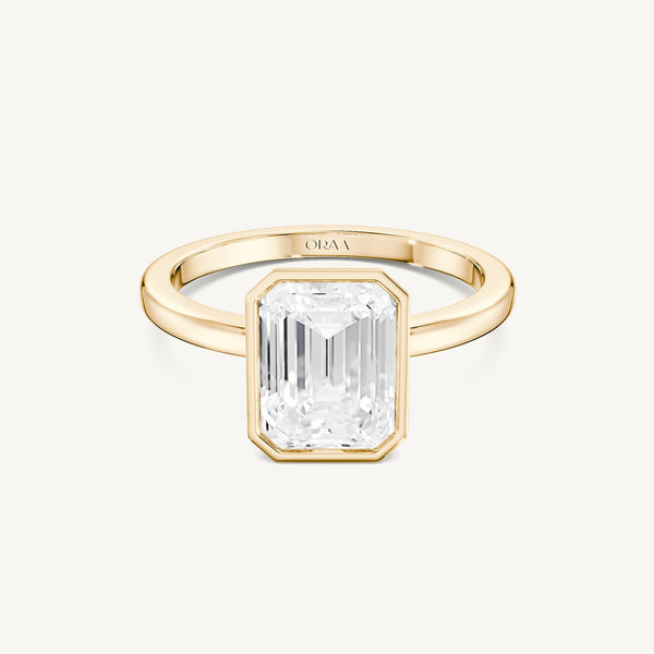 Emerald-Cut Full Bezel Ring