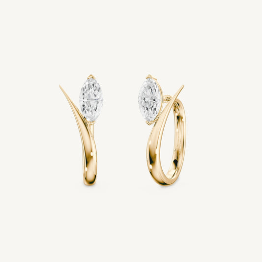 Marquise Diamond Hoops