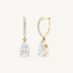 Pear Diamond Hoops