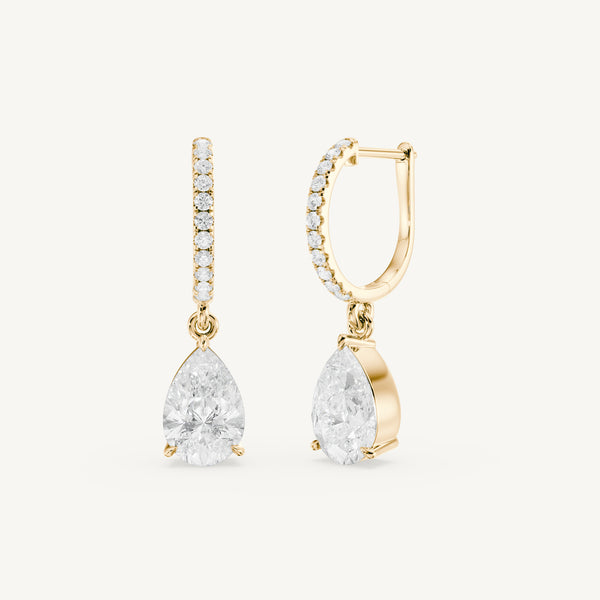 Pear Diamond Hoops