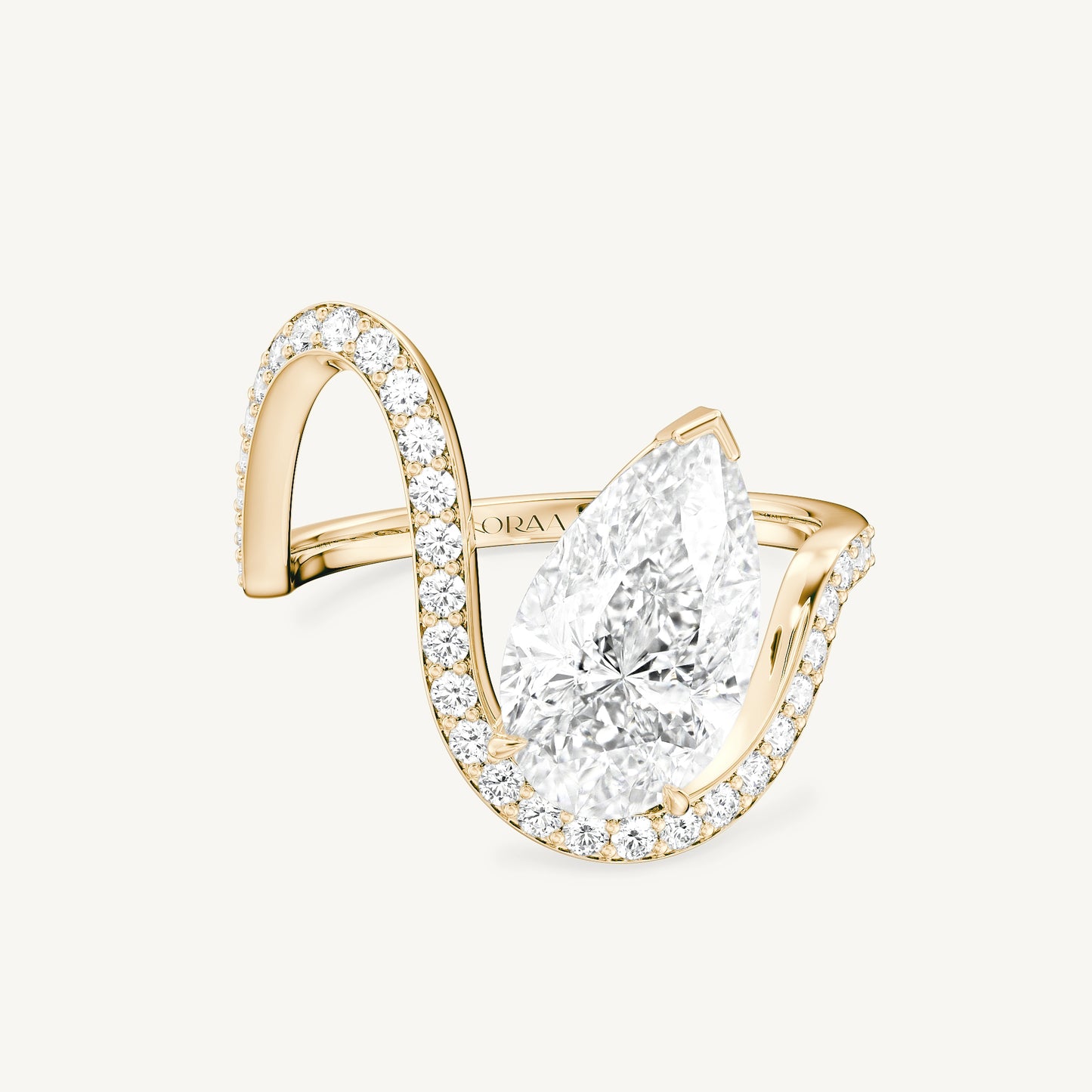 Pear Trace Pavè Ring