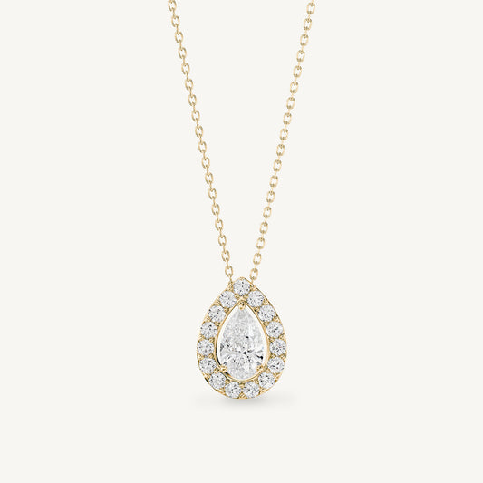 Pear Halo Pendant
