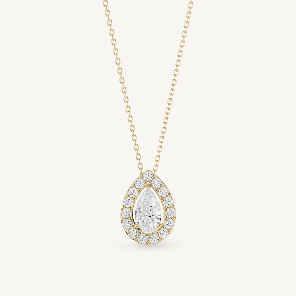 Pear Halo Pendant