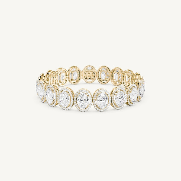 Oval Halo Tennis Bracelet