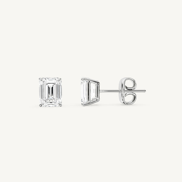 Emerald-Cut Diamond Studs