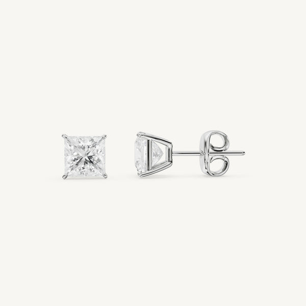 Princess-Cut Diamond Studs