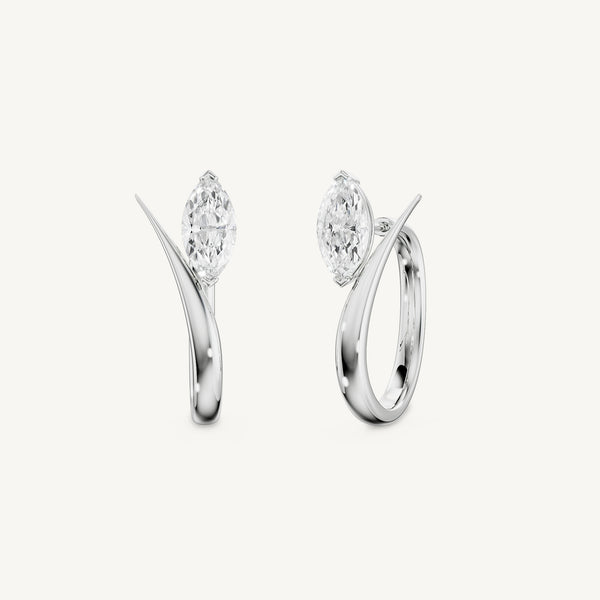 Marquise Diamond Hoops