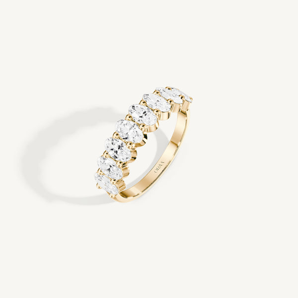 Oval Half Eternity Band