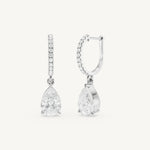 Pear Diamond Hoops
