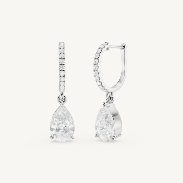 Pear Diamond Hoops