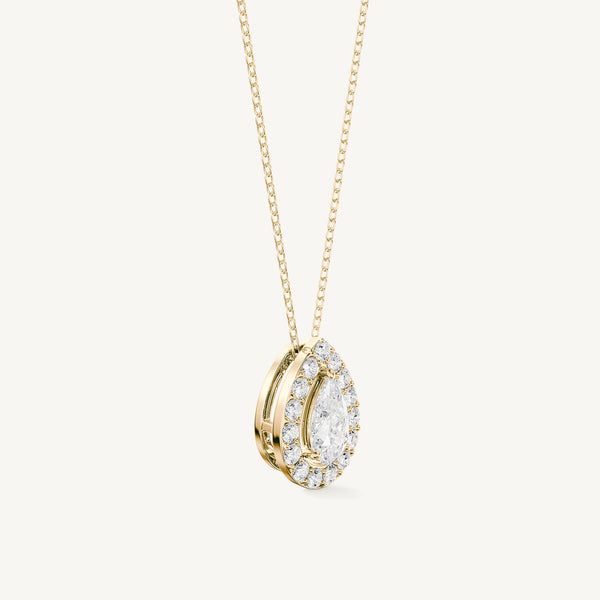 Pear Halo Pendant