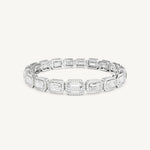 Emerald-Cut Halo Tennis Bracelet