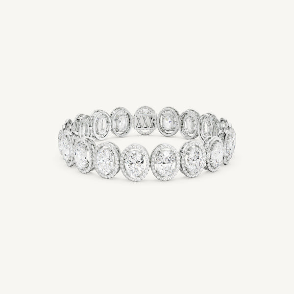 Oval Halo Tennis Bracelet