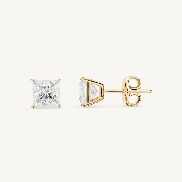 Princess-Cut Diamond Studs