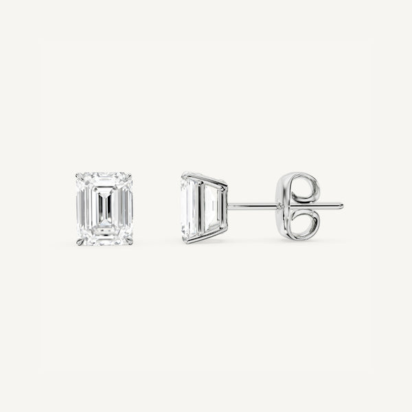 Emerald-Cut Diamond Studs