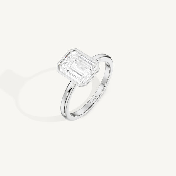Emerald-Cut Full Bezel Ring