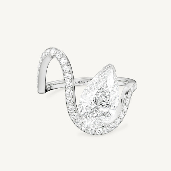 Pear Trace Pavè Ring
