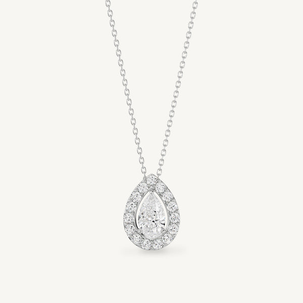 Pear Halo Pendant