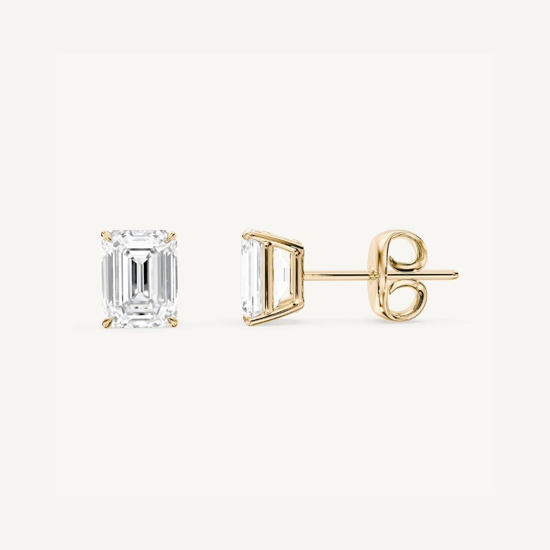 Emerald-Cut Diamond Studs