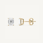 Emerald-Cut Diamond Studs
