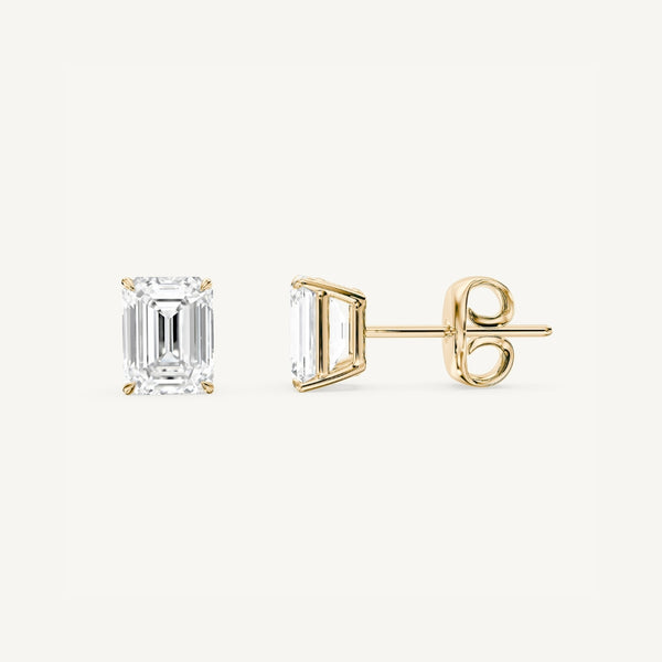 Emerald-Cut Diamond Studs