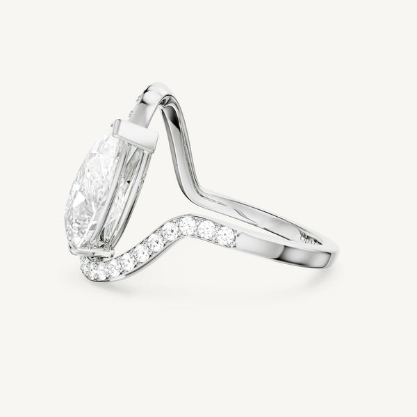 Pear Trace Pavè Ring
